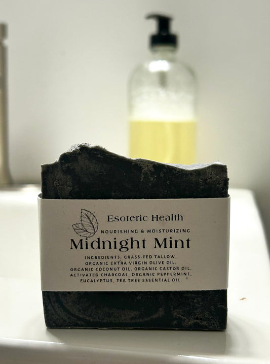 2 Organic Tallow Peppermint & Charcoal Soap Bars